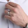 9ct White Gold 6mm Gents Angled Wedding Ring