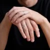 9ct White Gold 5mm Full Patterned Gents Wedding Ring