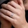 9ct White Gold 5mm Full Patterned Gents Wedding Ring