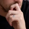 9ct White Gold 6mm Diamond Cut Wedding Ring
