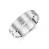 9ct White Gold 6mm Lined Centre Wedding Ring