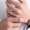 9ct White Gold 6mm Fancy Edge Wedding Ring