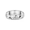 9ct White Gold 5mm Hammered Effect Gents Wedding Ring