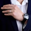 Gents 9ct White Gold 5mm Frosted Finish Wedding Ring