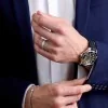 Gents 9ct White Gold 5mm Frosted Finish Wedding Ring
