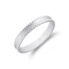 9ct White Gold Satin Centre And Sparkle Cut Edges 3mm Wedding Ring
