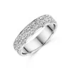 9ct White Gold Double Row Sparkle Cut Wedding Ring