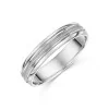 9ct White Gold 4mm Patterned Centre Ladies Wedding Ring