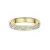 9ct Yellow and White Gold 3mm Single Row Sparkle Cut Wedding Band
