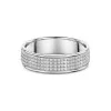 Platinum 5mm Textured Pattern Gents Wedding Band