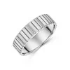 Platinum 6mm Line Patterned Gents Wedding Band