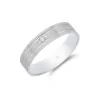 Platinum Princess Cut Diamond Set Double Line 5mm Wedding Band