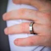 Platinum Princess Cut Diamond Set Double Line 5mm Wedding Band