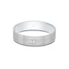 Platinum Princess Cut Diamond Set Double Line 5mm Wedding Band