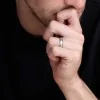 Palladium 6mm Lined Edge Wedding Ring