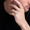 Palladium 6mm Lined Edge Wedding Ring