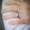 Palladium and 9ct Yellow Gold Matte and Polished Finish 6mm Wedding Band