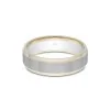Palladium and 9ct Yellow Gold Matte and Polished Finish 6mm Wedding Band