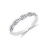 9ct White Gold Brilliant Cut 0.23ct Diamond Twist Fancy Band