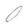 Silver Rub Over Cubic Zirconia Bangle