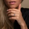 18ct White Gold Baguette Cut 0.45ct Sapphire and 0.65ct Diamond Solitaire ring