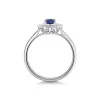 18ct White Gold Oval Cut 0.62ct Sapphire & Mixed Cut Diamond Halo Ring
