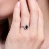 18ct White Gold Oval Cut 1.00ct Sapphire Traditional Style Halo Ring