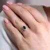 18ct White Gold Pear Shape 0.90ct Sapphire Solitaire Ring with Diamond Halo and Shoulders