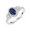18ct White Gold Oval 1.00ct Sapphire and Diamond Cluster Ring