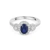 18ct White Gold Oval 1.00ct Sapphire and Diamond Cluster Ring