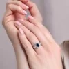 18ct White Gold Oval Cut 1.40ct Sapphire & Diamond Halo Cluster Ring