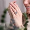 18ct White Gold Oval Cut 1.40ct Sapphire & Diamond Halo Cluster Ring