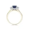 18ct Yellow Gold Oval Cut Sapphire and Brilliant Cut Diamond 0.98ct Cluster Ring