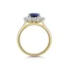 18ct Yellow Gold Oval Cut 1.65ct Sapphire & Diamond Halo Ring