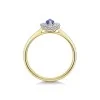 18ct Yellow Gold Marquise Cut 0.33ct Sapphire & Diamond Traditional Halo Cluster Ring