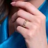 18ct Yellow Gold Blue & Yellow Sapphire & Lab Grown Diamond Double Row Fancy Band