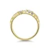 18ct Yellow Gold Blue & Yellow Sapphire & Lab Grown Diamond Double Row Fancy Band