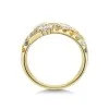18ct Yellow Gold 0.75ct Blue, Yellow, Pink Sapphire & Lab Grown Diamond Triple Row Fancy Band