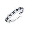 9ct White Gold Princess Cut Sapphire and Brilliant Cut Diamond 0.63ct Eternity Ring