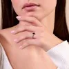 9ct White Gold Marquise Cut 0.31ct Diamond and Sapphire Ring