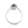 9ct White Gold 0.50ct Oval Sapphire and 0.05ct Diamond Cluster Ring