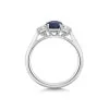 18ct White Gold Oval 1.20ct Sapphire and Diamond Three Stone Ring