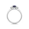18ct White Gold Oval 1.00ct Sapphire and Diamond Three Stone Ring