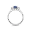 18ct White Gold Oval 1.00ct Sapphire and Diamond Three Stone Ring
