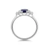 18ct White Gold Octagonal Cut 1.20ct Sapphire & Diamond Five Stone Ring