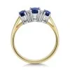 9ct Yellow Gold 2.00ct Oval Sapphire & Diamond 3 Stone Ring