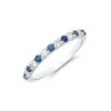 18ct white gold 7x 0.03ct round brilliant cut sapphire and 0.18ct diamond eternity ring