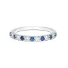 18ct white gold 7x 0.03ct round brilliant cut sapphire and 0.18ct diamond eternity ring