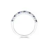 18ct white gold 7x 0.03ct round brilliant cut sapphire and 0.18ct diamond eternity ring