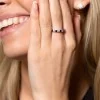 18ct white gold 5x 0.07ct round brilliant cut sapphire and 0.32ct diamond eternity ring